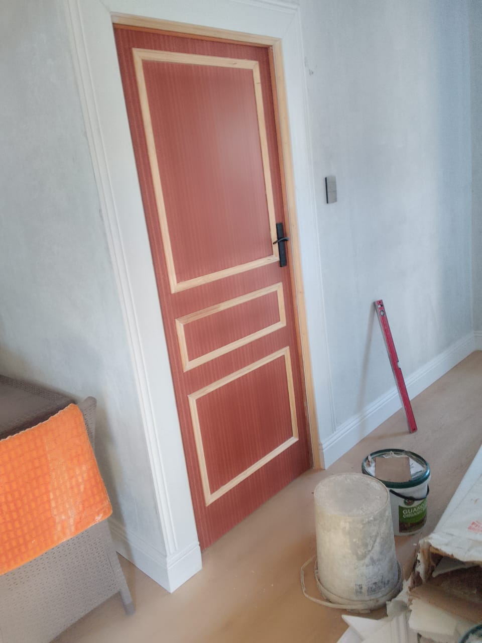 Bathroom door installed